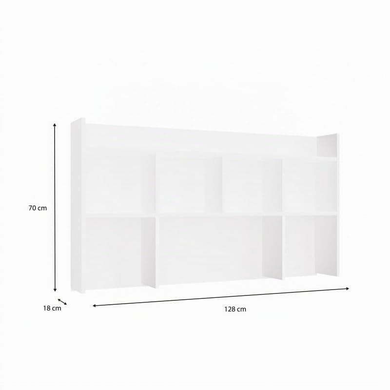 CDF Scaffale Da Scrivania Espandibile Per Ufficio Studio Casa Ufficio E Soggiorno - Portadocumenti Libro Accessori - 130 Cm Bianco
