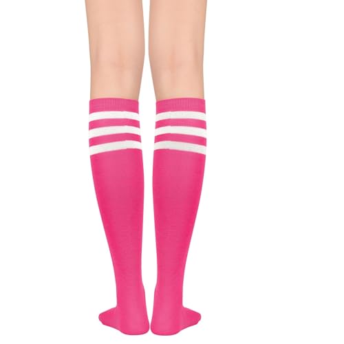 Image of Century Star Knee High Socks for Women Knee Long Striped Tube Socks Athletic Skate Soccer Stocking