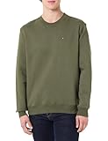 Tommy Jeans TJM REG S Flag Crew EXT DM0DM20741 Sudadera sin Botones para Hombre, Verde (Verde Oscuro), M, Verde (Verde Oscuro), M