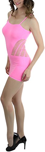 Image of ToBeInStyle Women's Stretch See Through Fishnet Novelty Mini Rave Party Dress