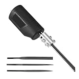 Electric Reciprocating File Converter, 6MM Screwdriver Conversion Head Set, Multifunctional Cutting and Grinding Tool, Includes Saw Blade & Files for Wood, Metal, PVC
