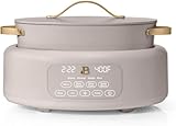 Beautiful 10-in-1 Electric Multi-Cooker by Drew Barrymore, 6-quart, digital display, 10 cooking functions, non-stick pot, easy one-touch control (Porcini Taupe)