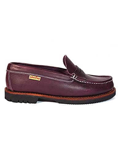Zapatos náuticos clásicos Fabricados en España Apache 411 Burdeos - Color - Burdeos, Talla - 43