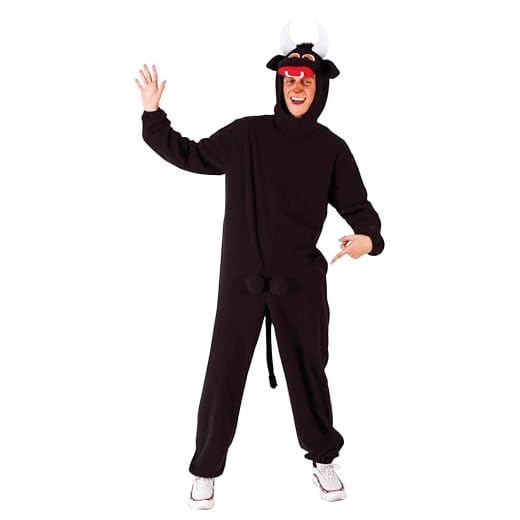 Rubies Disfraz Toro para Adulto, Unisex Talla Única, Jumpsuit con Capucha y Cola adjunta, Original de Rubies para Halloween, Carnaval, Fiestas, Despedida de Soltero, Cosplay y cumpleaños