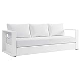 Modway Tahoe Outdoor Patio Powder-Coated Aluminum Sofa, White White