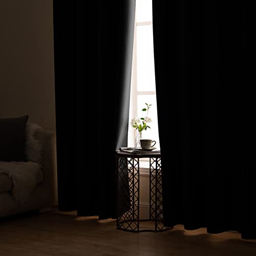 MIULEE Black Blackout Curtains for Living Room 2 Panel Set - Image 4