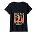 Damen UFO Alien Abduktion Extraterrestrisches Raumschiff Raumfahrzeug T-Shirt mit V-Ausschnitt