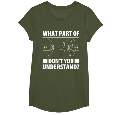 Funny What Part of Basketball Don't You Understand Coach T-Shirt, Girls, Olive Green, X-Small
