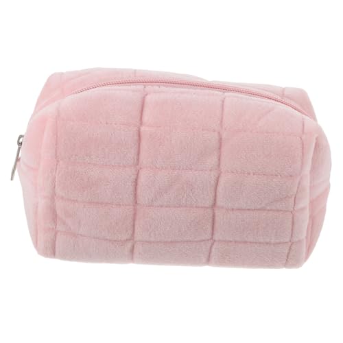 EXQUIMEUBLE 大容量キャンバス化粧ポーチ ぬいぐるみ風トラベルバッグ 多機能収納メイクアップバッグ 小物整理用ペンケース付き 女性向けバス