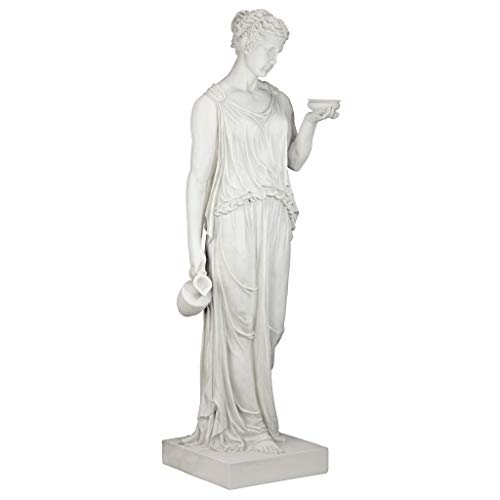 Design Toscano Hebe Greek Woman Patron of Youth Indoor/Outdoor Garden Statue, Estate Size, 62 inches tall, Cast Stone Resin, Antique Stone Finish