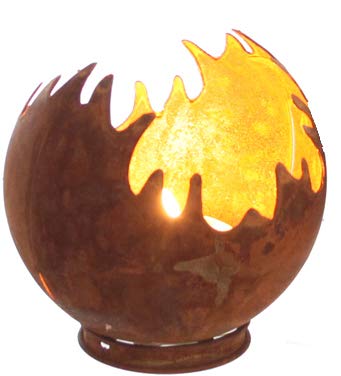 Edelrost Windlicht Feuerkugel Feuerball D11 Rost Metall