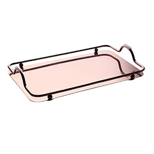 Consejos para Comprar Perfume Bebe Gold los mejores 10. 40 Bandeja de Baño Bandeja de servicio de hogar con base de espejo Bandeja de té Mesa de café Mesa de bandeja Pantalla Bandeja de tocador for joyería Perfume Bebidas...