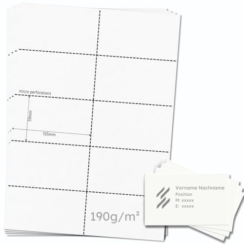 Cartes de visite à imprimer soi-même OfficeGear 59x105mm avec gabarit inclus
