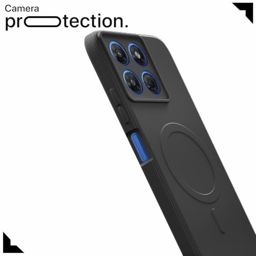 Image of Pikkme Back Cover for Motorola Moto G37 5G Soft Matte Silicone Mag-Safe Design (Mag-Safe Not Support) Camera Protection | Slim Fit Bumper Cover (Black)