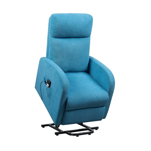 Poltrone Italia Poltrona Alzapersona Relax Reclinazione Elettrica Poltrona Per Anziani Soggiorno Elevabile Detraibile 19% Tessuto Turchese - 2