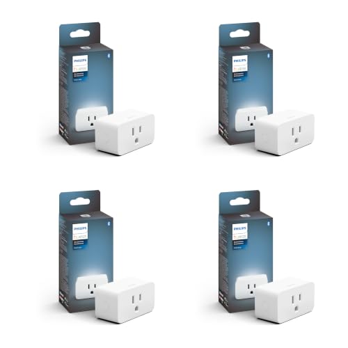 Image of Philips Hue Smart Plug, 4-Pack , White | Turns Any Light into a Smart Light, Use with Hue App, Compatible with Alexa, Google Assistant, and Apple HomeKit