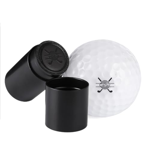 Amsgedhie Custom Golf Ball Stamp Personalized Monogram Name Golf Ball Stamper Markers Reusable Waterproof Stamp for Golf Balls Gift for Golfers (Black)