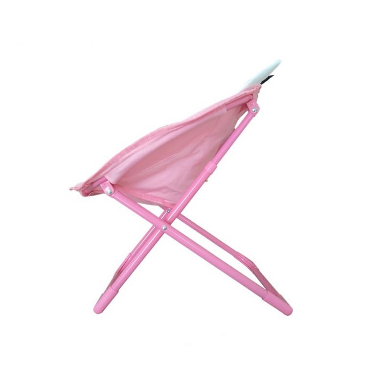 Enona Moon Chair with Metal Frame Non-Slip Back Saucer Chair Toddler Cartoon Pattern Children's Camping Chair Moon Folding for Kids Portable Seat Stool, Garden-Multi (Pink) 1