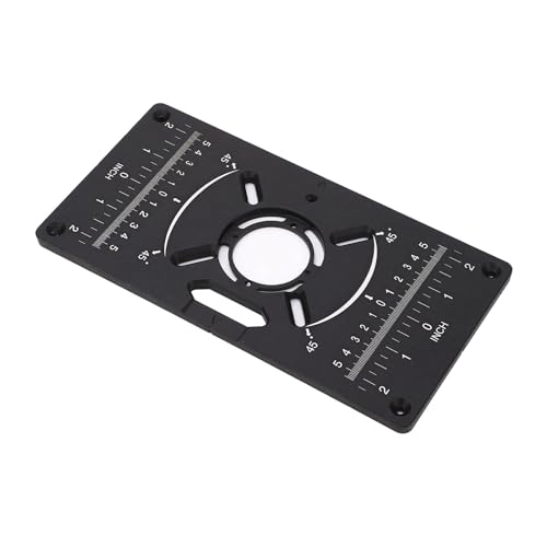 Placa de Inserção de Mesa de Roteador de Liga de Alumínio, Placa Flip, Furos Ajustáveis, 4 Anéis de