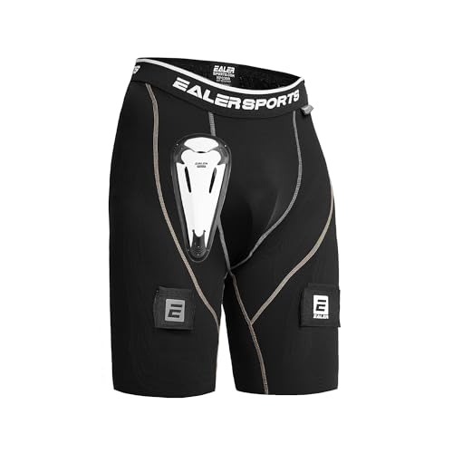 Image of EALER Compression Hockey Short Jock Pants with Athletic Cup for Men & Boys, with Cup & Sock Tabs