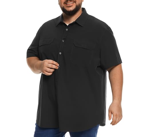 Big and Tall Mens Fishing Shirt UPF 50+ Sun Protection Shirt SPF Quick Dry 2XL-6XL4
