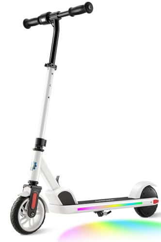 Tooluck Electric Scooter Kids E35 PRO, Foldable Electric Scooter for Kids Ages 6-14, Up to 10MPH & 7 Miles, White