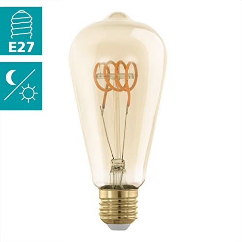Eglo LED E27 Lamp Day & Night, Amber Vintage Bulb with Sensor, LED Lamp with Night Light, 5 Watt (Equivalent to 31 Watt) - Image 2
