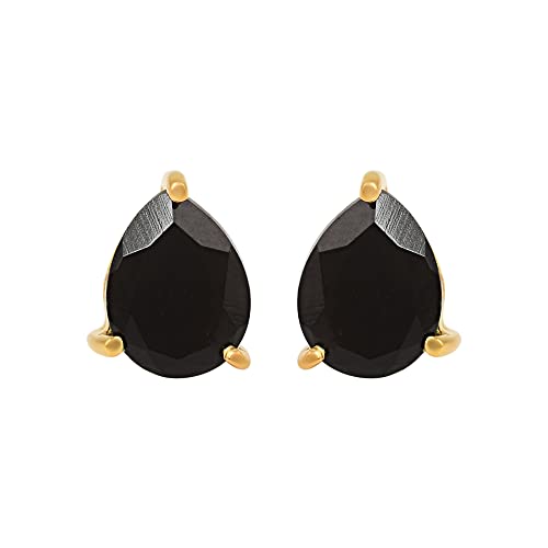 Boucles d'oreilles onyx noir en forme de poire en argent sterling 925 pour femme