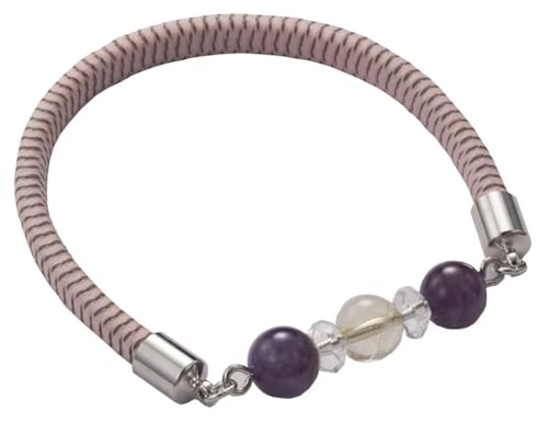 Sunwai Shoji Electrostatic Removal Bracelet, Made in Japan, Antistatic Power Stone Bracelet, Amethyst, Pink