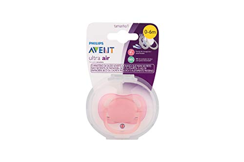 Chupeta Ultra Air Lisa 0-6 Meses Unitária, Philips Avent, Rosa