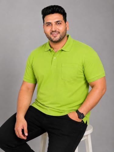 Image of INKKR Plus Size Solid Men's Polo Neck T-Shirt
