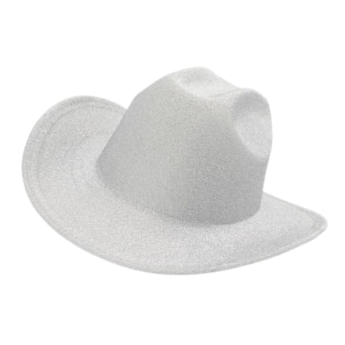 Ciieeo Shiny Hat for Parties Sparkly Cowgirl Hat for Costume Dress Up for Festivals Weddings and Cosplay Events Unisex Decorative Headwear