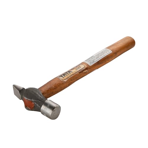 Image of TATA AGRICO- Cross Pein Hammers Drop Forged Steel, Seasoned Wood Handle, | Home & Industrial Use, Garage| 200 Gms /Set Of 1Pcs-Brown And Gray