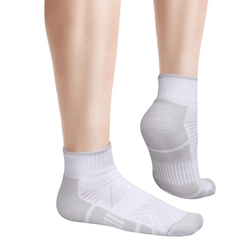 Mens Cushioned Quarter Gym Golf Tennis Running Athletic Socks Moisture Wicking Cotton Ankle Socks For Men, 5 Pairs4