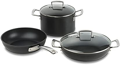 Le Creuset Toughened Non-Stick 30x6.5cm Shallow Casserole/Braiser with Glass Lid, Aluminium, 51107300010502 , Black