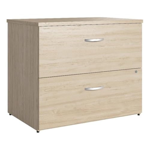Bush Business Furniture Studio C 2 Drawer Lateral File Cabinet in Natural Elm - Assembled, Locking Document Storage for Home or Professional Office
