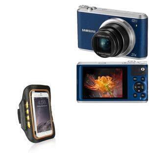 BoxWave Case for Samsung WB350 (Case JogBrite Sports Armband, High Visibility Safety Light LED Runners Armband for Samsung WB350 - Bold Orange