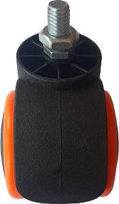 Image of K25 Heavy Duty Office Chair Nylon Twin Wheels Tyres Caster Screw Type /Load capacity-150 kg (Pack of 5 Pieces, Orange, 50 mm)