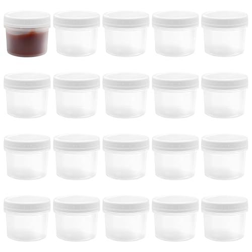 ZHIYUQL 20 recipientes pequeños de 5 oz/160 ml, recipientes herméticos con tapa, reutilizables, tapón de rosca a prueba de fugas, recipiente de plástico para microondas y congelador