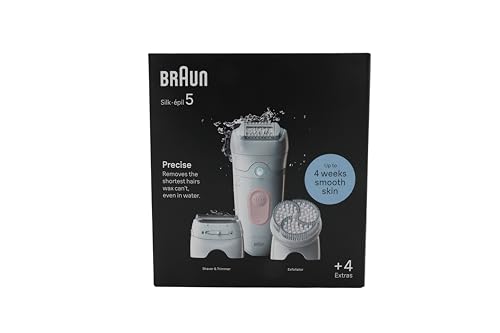 Image of Braun Silk-epil 5, Electric Epilator for Easy Hair Removal, Durable Soft Skin, 5-060, White /Flamingo
