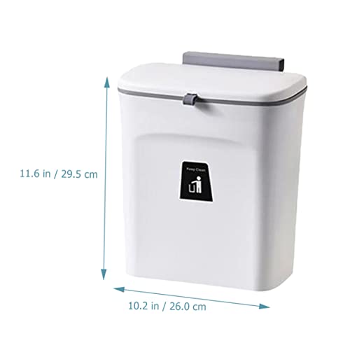 Caneca de basura rectangular de plástico para cocina, montada en pared miniatura 3