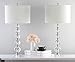SAFAVIEH Lighting Collection Liam Stacked Crystal Ball 29-inch Bedroom Living Room Home Office Desk Nightstand Table Lamp Set of 2 (LED Bulbs Included)