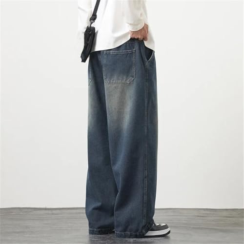 Men’S Baggy Cargo Jeans Streetwear Trousers Fashion Straight Leisure Wide Denim Pants3