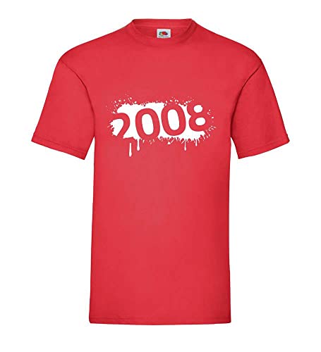 T-shirt pour homme 2008 Farbklecks rouge idéal pour le week-end