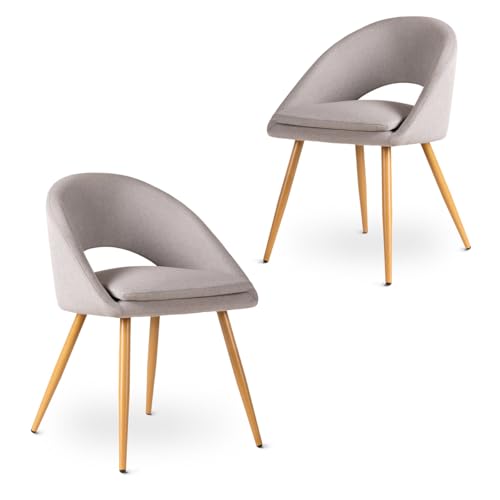 Mc Haus Laguna Gris Perla x2 – Pack de 2 Sillas de Comedor Tapizadas, Acolchadas y Ergonómicas, Estilo Moderno para Salón, Dormitorio o Cocina