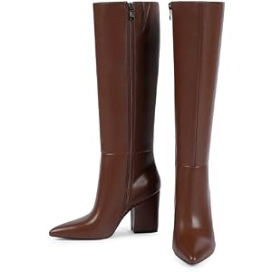 Modatope Knee High Boots for Women Chunky Heel Long Tall Fall Boots for Women