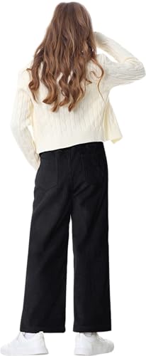 Image of Rolanko Girls Wide Leg Corduroy Pants High Waist Trousers Vintage Kids Pants Streetwear Casual 4-12 Years