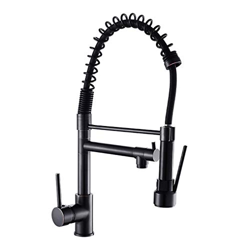 Robinet de cuisine extractible noir pour simplifier le nettoyage de votre évier rétro