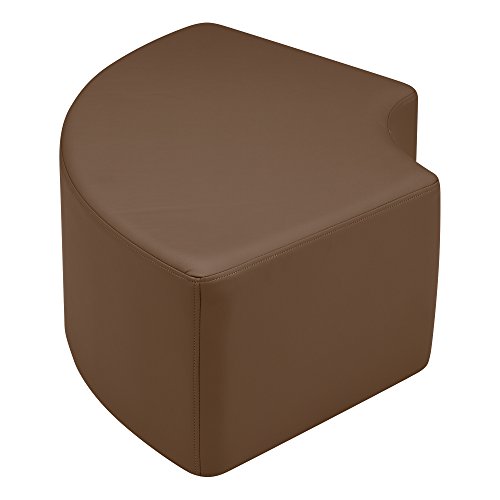Image of Sprogs 12 inch H Structured Quarter Round Stool -Flexible Modular Collaborative Soft Seating for Office, Home, Lounge and School Classrooms with Durable Frame & Set of 2 inch Legs Add-on - Chocolate