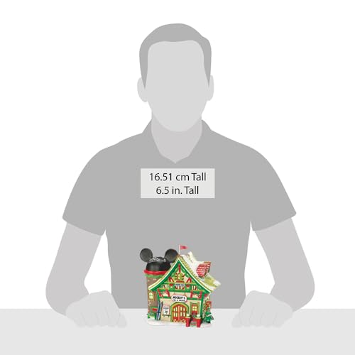 Department 56 Porcelain Disney Village Mickey's Ski Chalet Lit House, 6.5 inch by Department 56 - Image 3